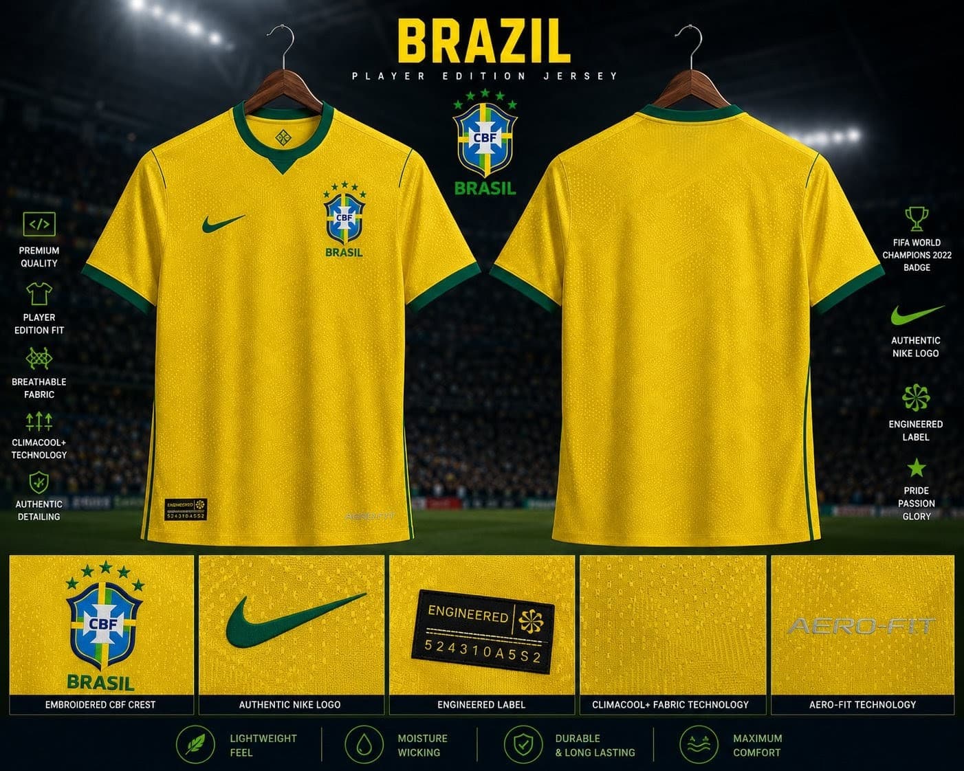 Brazil 2026 World Cup Home Jersey - Player Edition - Image 1
